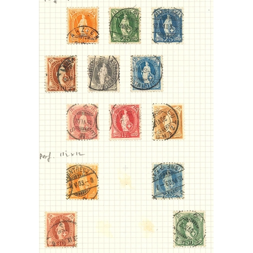 2457 - Switzerland; 1882-99 Numeral and 1882-1903 Standing Helvetia used selection on two pages inc. perf.1... 