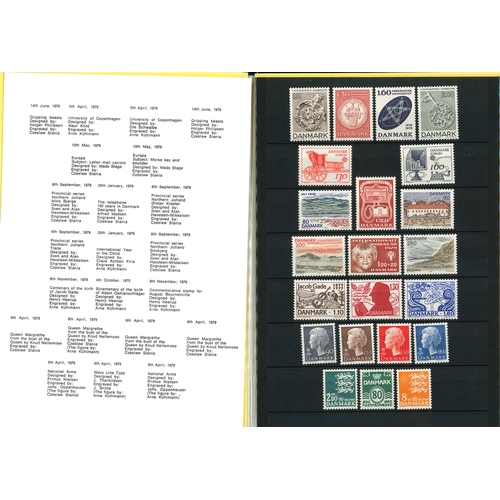 1570 - Denmark; 1979 year pack containing 22 u.m. stamps, face value DKK.38.30 (excluding charity premiums)... 