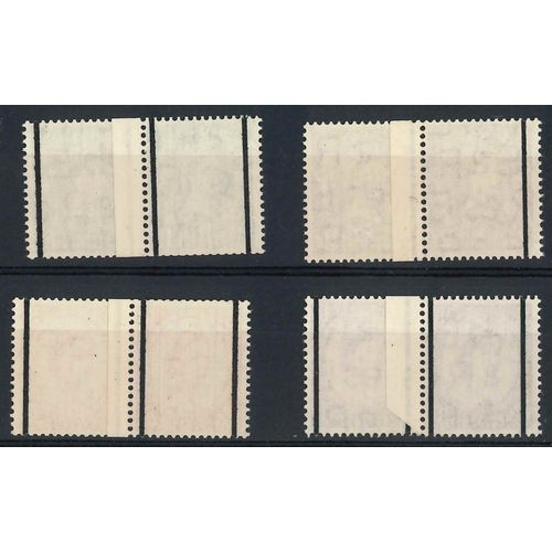 2690 - UK; 1957 Graphite 1½d, 2d, 2½d, and 3d, each in u.m. horizontal pair with coil join.... 