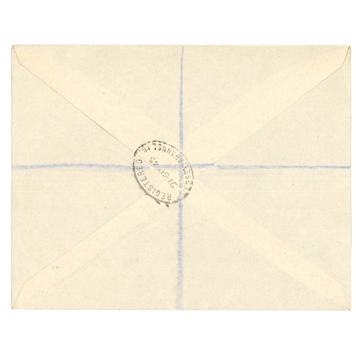 3319 - Channel Islands; 1945 (21 Sep.) registered cover with Guernsey Arms set (3), Jersey Arms set (2), an... 