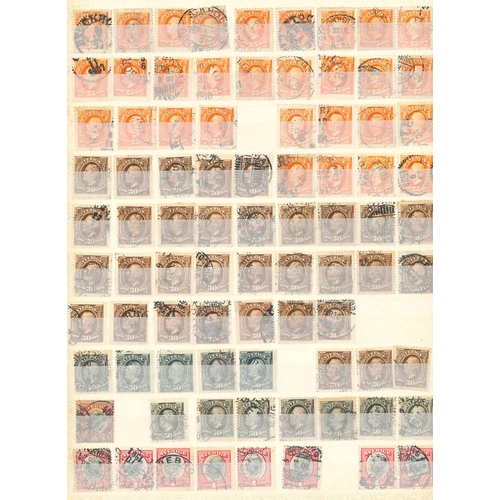 2438 - Sweden; stockbook (16 sides) of mainly used, mainly definitives, often duplicated. Includes 1858-72 ... 