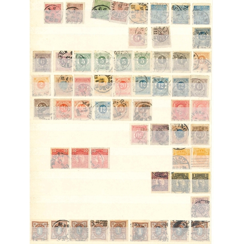 2438 - Sweden; stockbook (16 sides) of mainly used, mainly definitives, often duplicated. Includes 1858-72 ... 