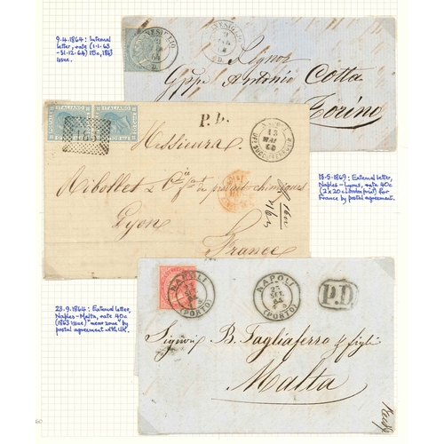 216 - Italy; 1861-78 attractive collection of covers written-up on pages. See illustrations for all items ... 