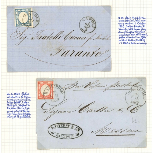 216 - Italy; 1861-78 attractive collection of covers written-up on pages. See illustrations for all items ... 