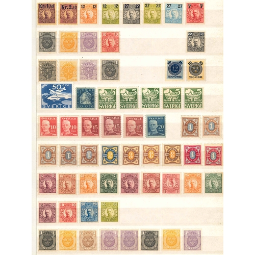 320 - Sweden; useful mix in stockbook of mainly defins. Includes (in order of appearance) range of Ring Ty... 