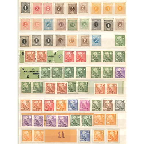 320 - Sweden; useful mix in stockbook of mainly defins. Includes (in order of appearance) range of Ring Ty... 