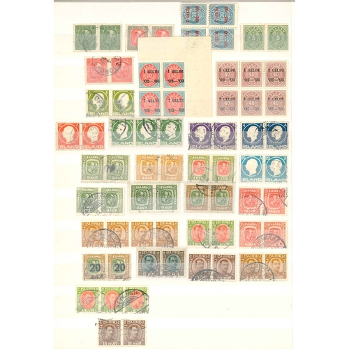 166 - Iceland; fine early to modern mix in stockbook (27 sides with stamps). Includes good range of 1876-1... 