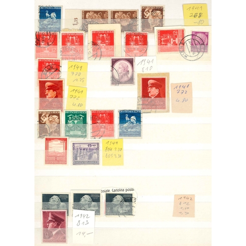 131 - Germany; Mixed Lots; stockbook (21 pages with stamps) with ranges of cheaper Third Reich issues &nda... 