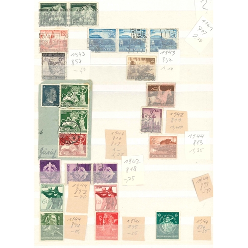 131 - Germany; Mixed Lots; stockbook (21 pages with stamps) with ranges of cheaper Third Reich issues &nda... 