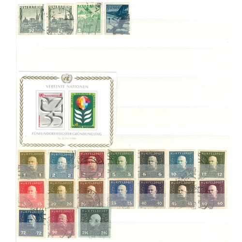 21 - Austria; 1854-1993 quite extensive but fragmented mint and used collection in three stockbooks (40 s... 