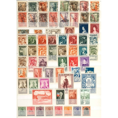 132 - German Area; stockbook (10 sides with stamps) with a varied mix - a few Württemberg, Third Reic... 