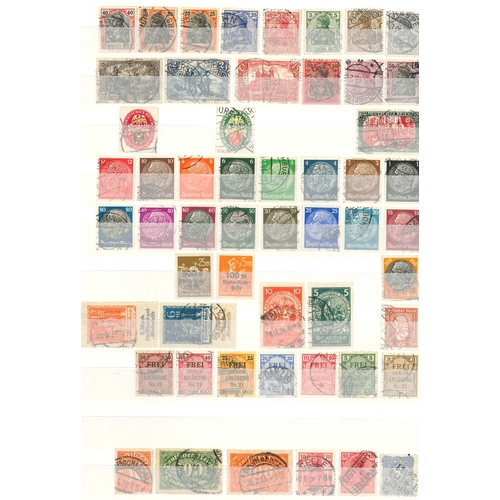 132 - German Area; stockbook (10 sides with stamps) with a varied mix - a few Württemberg, Third Reic... 