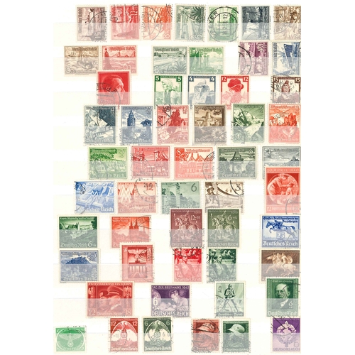 132 - German Area; stockbook (10 sides with stamps) with a varied mix - a few Württemberg, Third Reic... 