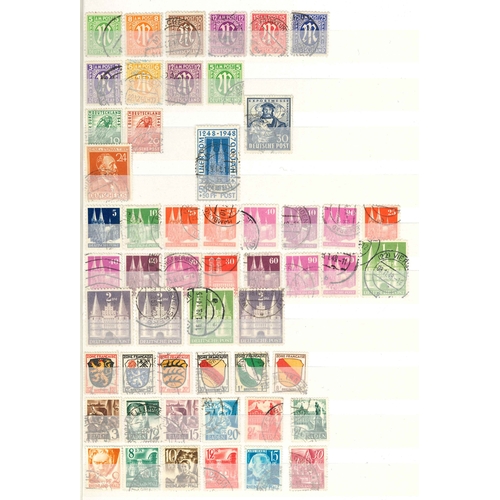 132 - German Area; stockbook (10 sides with stamps) with a varied mix - a few Württemberg, Third Reic... 