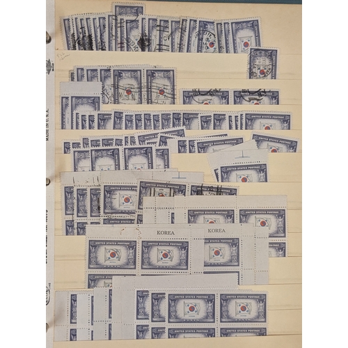 351 - USA; 1943-44 Flags of Oppressed Nations series unmounted mint and used stock in old stock-album. Com... 