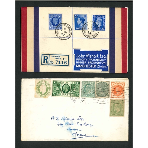 3207 - UK Covers; 1935-61 (?) six covers, all with mixed-reign franking.