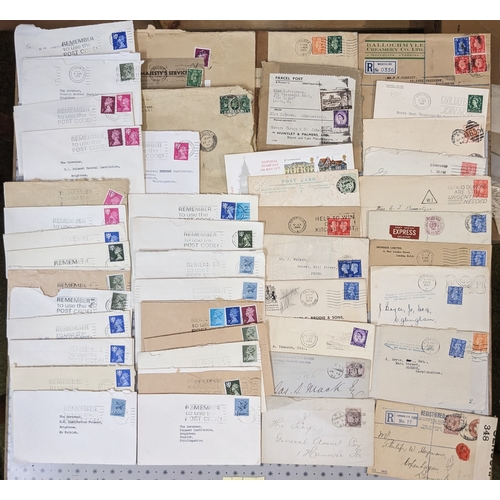 3113 - UK Perfins; bundle of 24 covers/cards/etc. all with perfin stamps (some are named envelopes), plus a... 