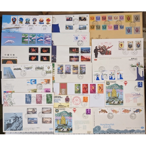 1891 - Hong Kong; 1980-2002 seln. of 15 illus. unaddressed FDCs inc. 1982 definitives. Also three RAF cover... 