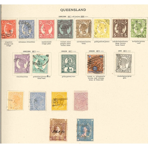 11 - Australian States; Queensland; useful range on four old pages, generally sound, many fine, and inc. ... 