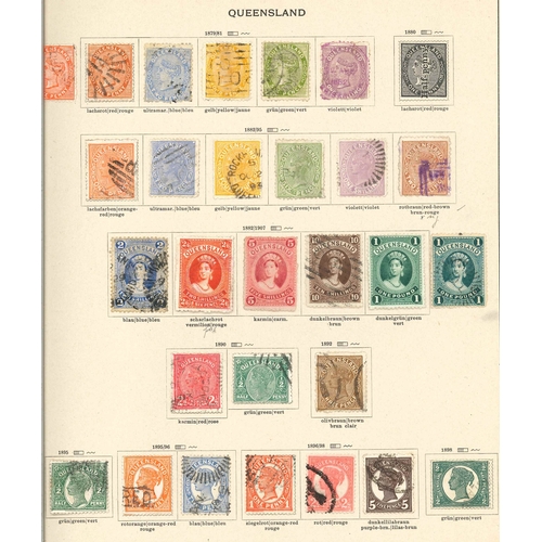 11 - Australian States; Queensland; useful range on four old pages, generally sound, many fine, and inc. ... 