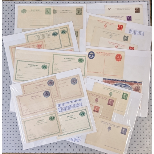 327 - Sweden; Postal Stationery; extensive and detailed collection, written-up on leaves, of Official card... 