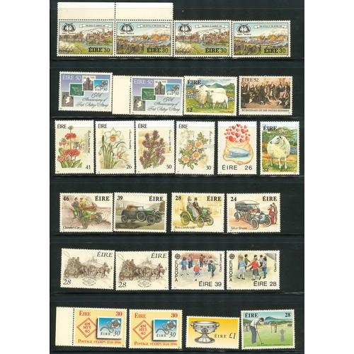 199 - Ireland; 1989-99 u.m. range on stockleaves (16 sides), mainly in sets, with occasional duplication. ... 