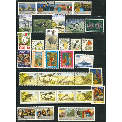 199 - Ireland; 1989-99 u.m. range on stockleaves (16 sides), mainly in sets, with occasional duplication. ... 