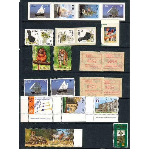 199 - Ireland; 1989-99 u.m. range on stockleaves (16 sides), mainly in sets, with occasional duplication. ... 