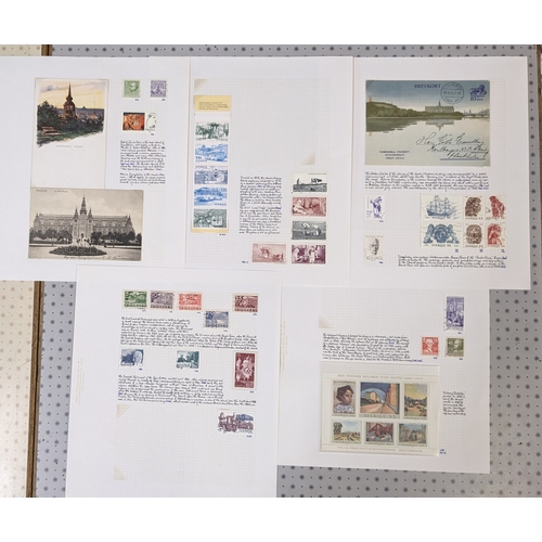 2451 - Sweden; Thematic; small collection on pages of Stockholm (c.93, 1 m.s., 5 postcards, 2 postal statio... 