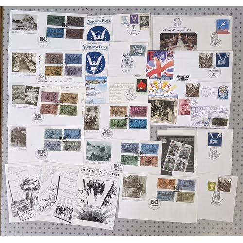 1051 - Thematic; Second World War and Victory; bundle of items mainly issued about 1995-2000 comprising pre... 