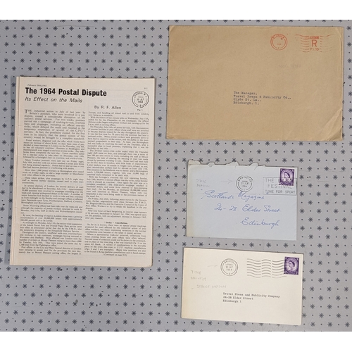 3220 - UK Postal History; 1964 selection of items from period of the Postal Workers' Pay Dispute, with mach... 