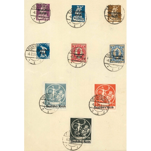 1722 - Germany; 1920 overprints on Bavaria set of twenty fine used - cancelledto-order on one sheet of pape... 