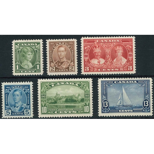 1478 - Canada; 1935 Silver Jubilee set (6) m.m. (gum thin on 3c), SG 335-340 cat.£40.... 