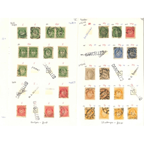 2212 - Norway; remainder club exchange booklet with range of used Posthorn issues 1871-1929. Remainder pric... 