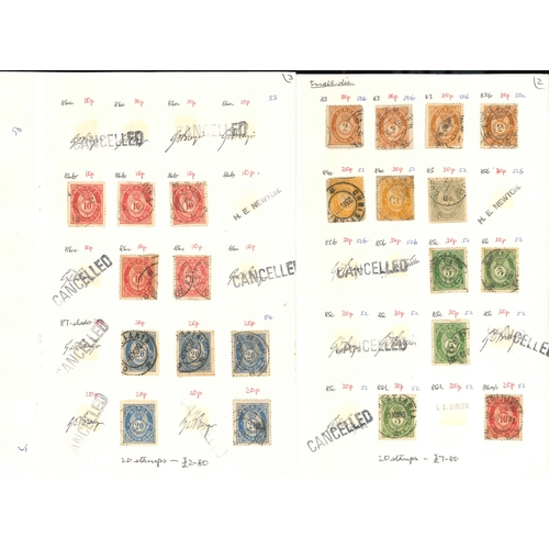 2212 - Norway; remainder club exchange booklet with range of used Posthorn issues 1871-1929. Remainder pric... 