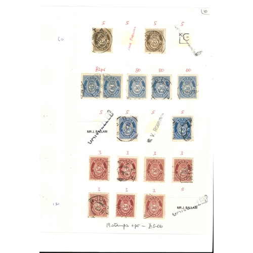 2212 - Norway; remainder club exchange booklet with range of used Posthorn issues 1871-1929. Remainder pric... 