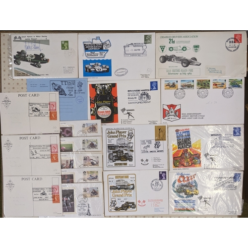 1078 - Covers; Motor Sport; selection of 18 FDCs and souvenir covers/cards, all UK and Islands, inc. one si... 