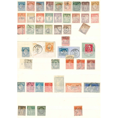 98 - France; stockbook of mixed items inc. postage dues (inc. 1871-78 two of 25c u., 60c used and thinned... 