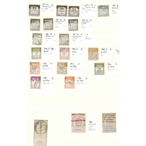 98 - France; stockbook of mixed items inc. postage dues (inc. 1871-78 two of 25c u., 60c used and thinned... 