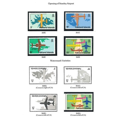 1617 - Falkland Islands; 1975-80 two standard sets, plus six watermark variations, and a 1982 booklet, u.m.... 