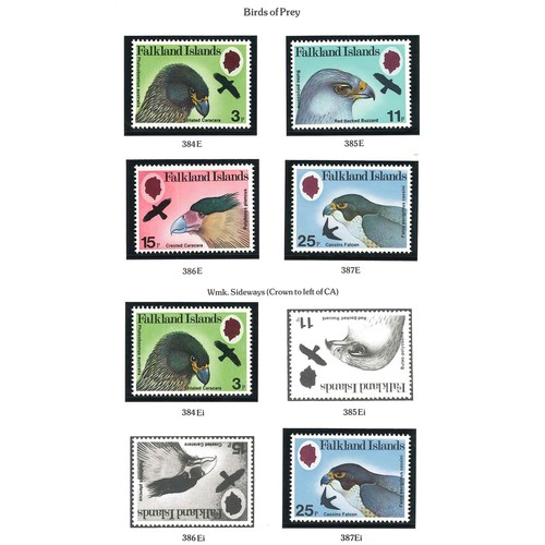 1617 - Falkland Islands; 1975-80 two standard sets, plus six watermark variations, and a 1982 booklet, u.m.... 