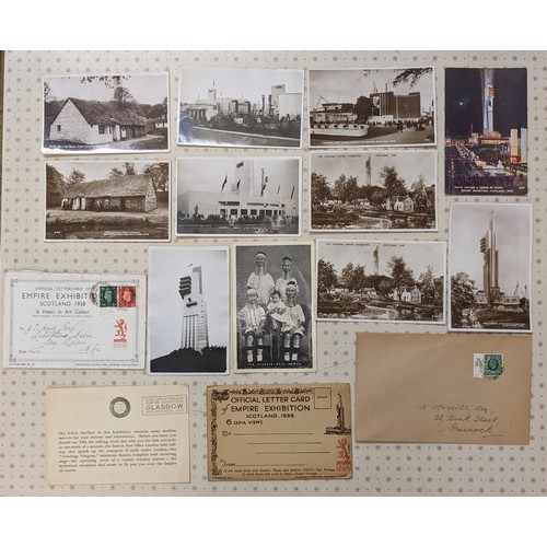 1259 - Postcards; Exhibitions; 1938 Empire Exhibition, Glasgow - eleven postcards, also advertising pamphle... 