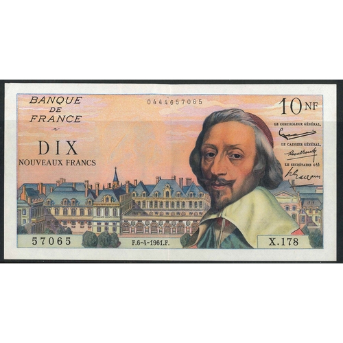 61 - Banknotes; France; 1961 (6 April) 10f note, EF (central vertical rounded fold, some wrinkles at top)... 
