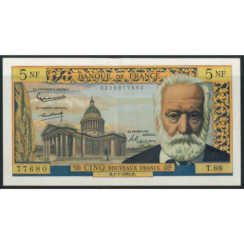 62 - Banknotes; France; 1962 (5 July) 5f note, EF (central vertical rounded fold, some wrinkles at top).... 