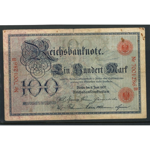83 - Banknotes; Germany; 1907 100m, VG+, Krause 30.