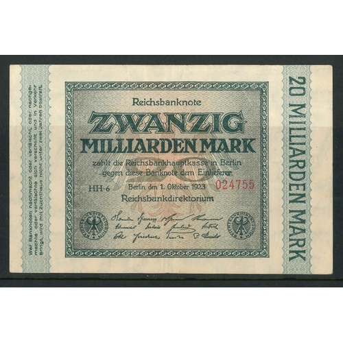95 - Banknotes; Germany; 1923 20,000,000,000 marks (