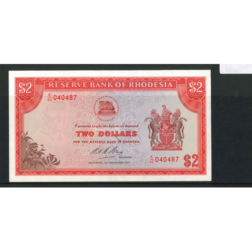 152 - Banknotes; Rhodesia; 1971 (12 Nov.) $2, Krause 31e, VF+.