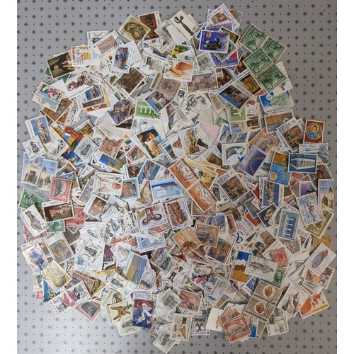Cyprus; bag of off-paper stamps, probably all used. Net weight c.105g ...