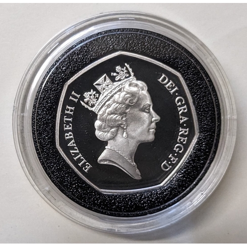 363 - UK Coins; 1992-1993 50p EU Presidency silver proof in original box.