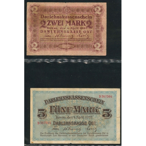 134 - Banknotes; Lithuania (German Occupation); 1918 full set of eight denominations, between VG and VF gr... 